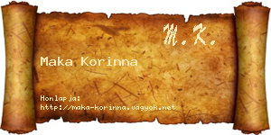 Maka Korinna névjegykártya